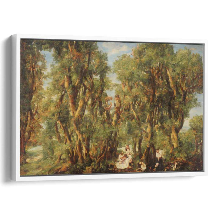 Serene Woodland Gathering: A Romantic Forest Scene