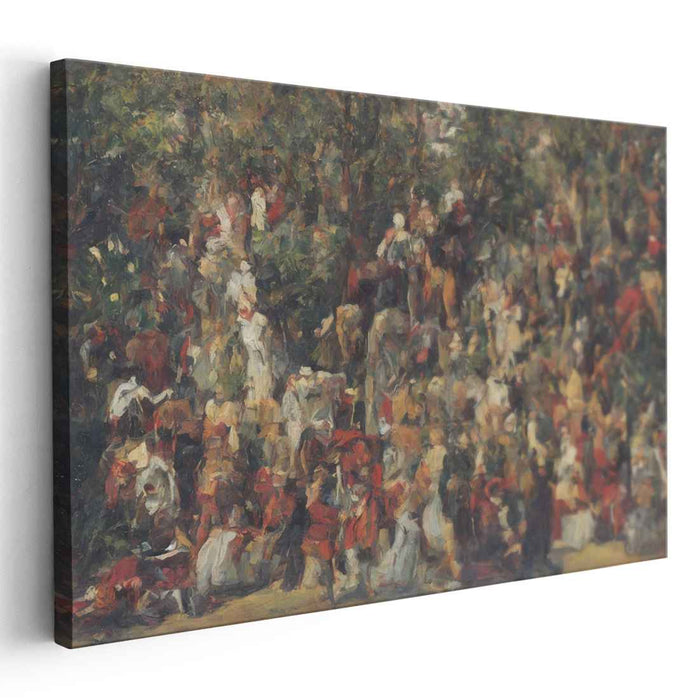 Ephemeral Garden Gala: Impressionist-Inspired Vibrant Garden Party Canvas Art