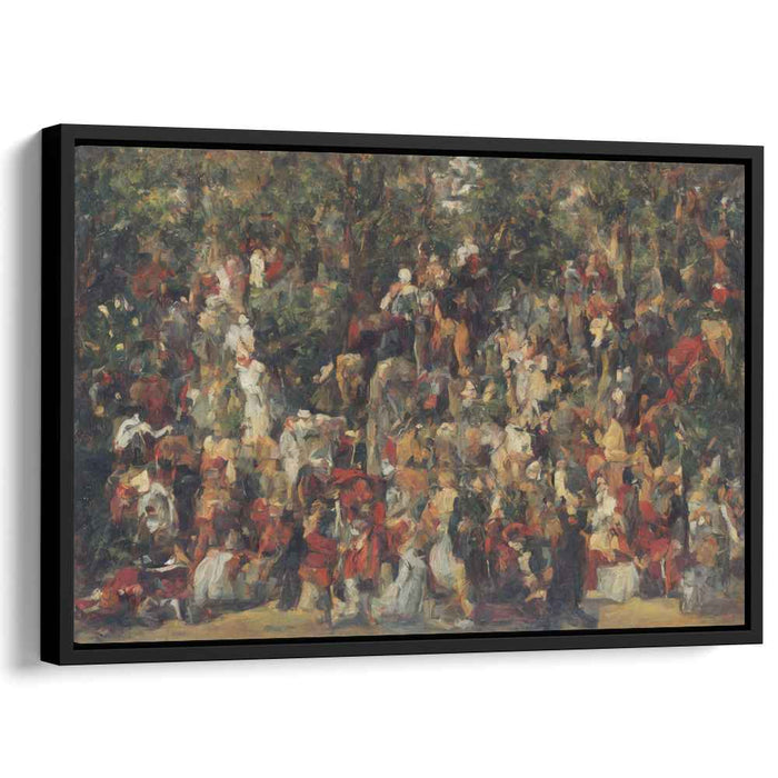 Ephemeral Garden Gala: Impressionist-Inspired Vibrant Garden Party Canvas Art