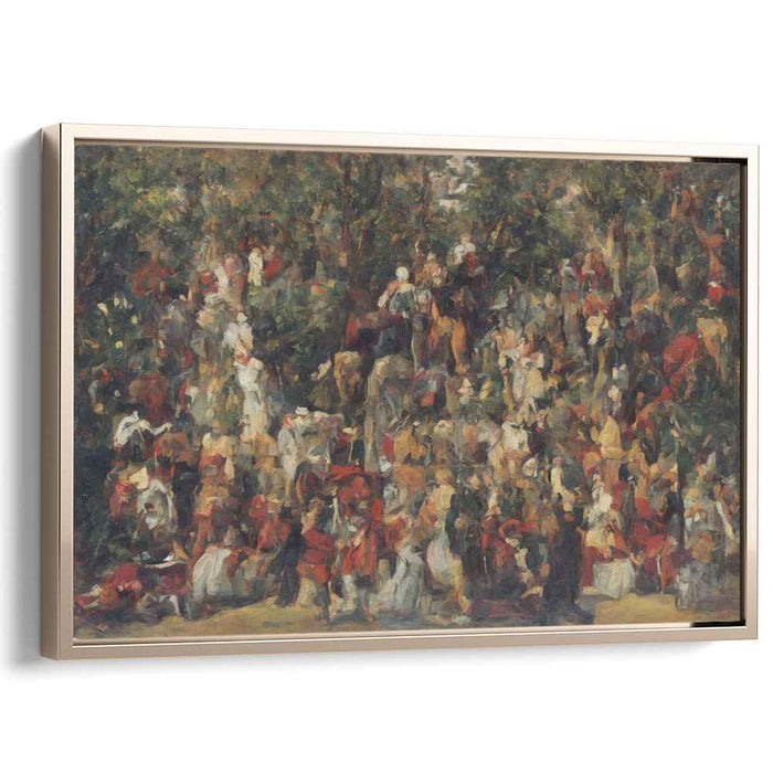Ephemeral Garden Gala: Impressionist-Inspired Vibrant Garden Party Canvas Art