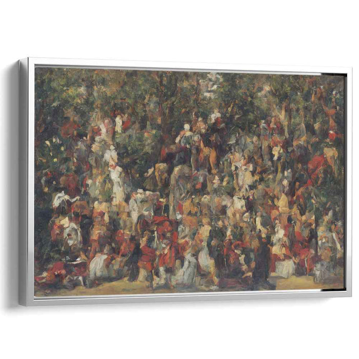 Ephemeral Garden Gala: Impressionist-Inspired Vibrant Garden Party Canvas Art