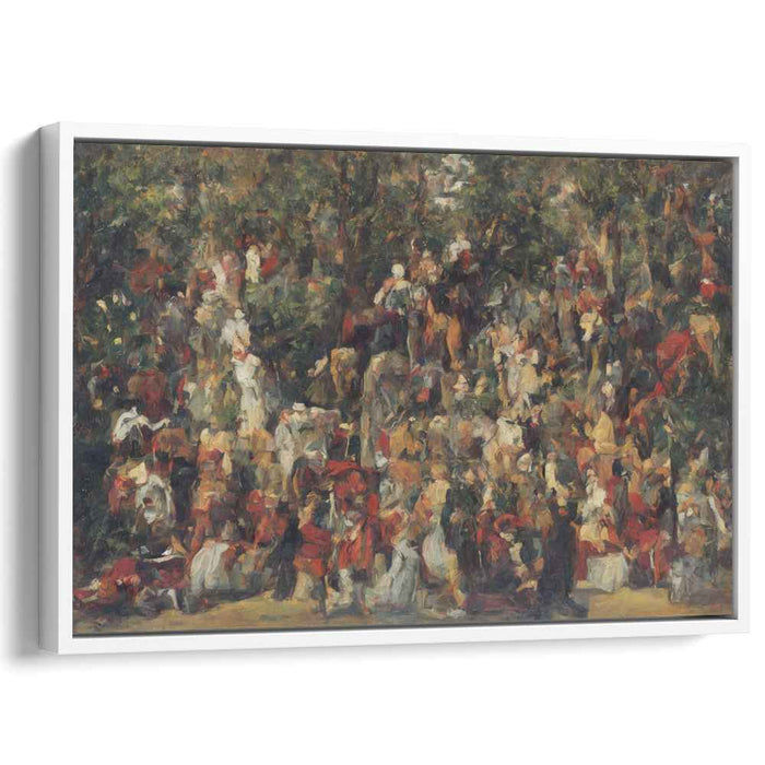 Ephemeral Garden Gala: Impressionist-Inspired Vibrant Garden Party Canvas Art