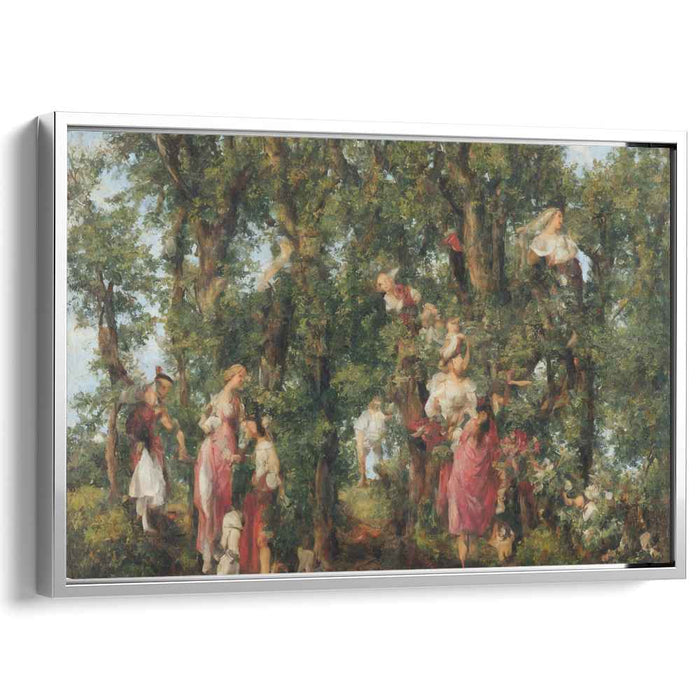 Whimsical Woodland Gatherers: Romantic Rococo Forest Scene