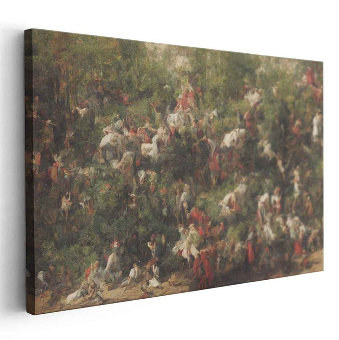 Bustling Verdure: Impressionist Landscape with Figures