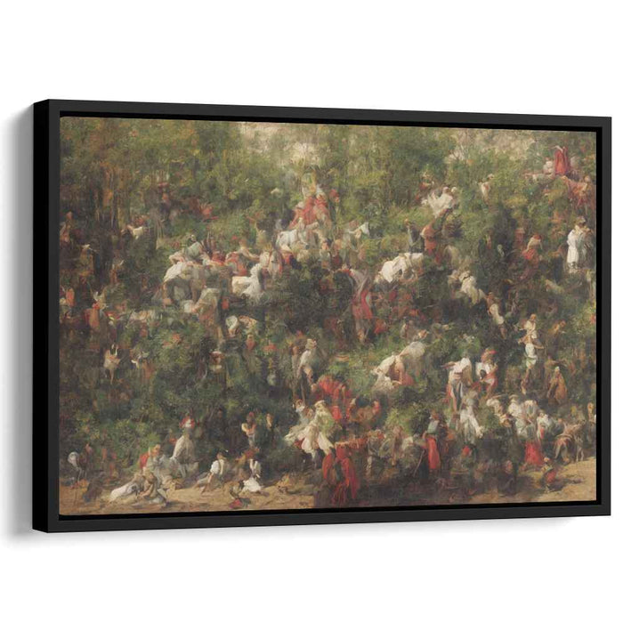 Bustling Verdure: Impressionist Landscape with Figures