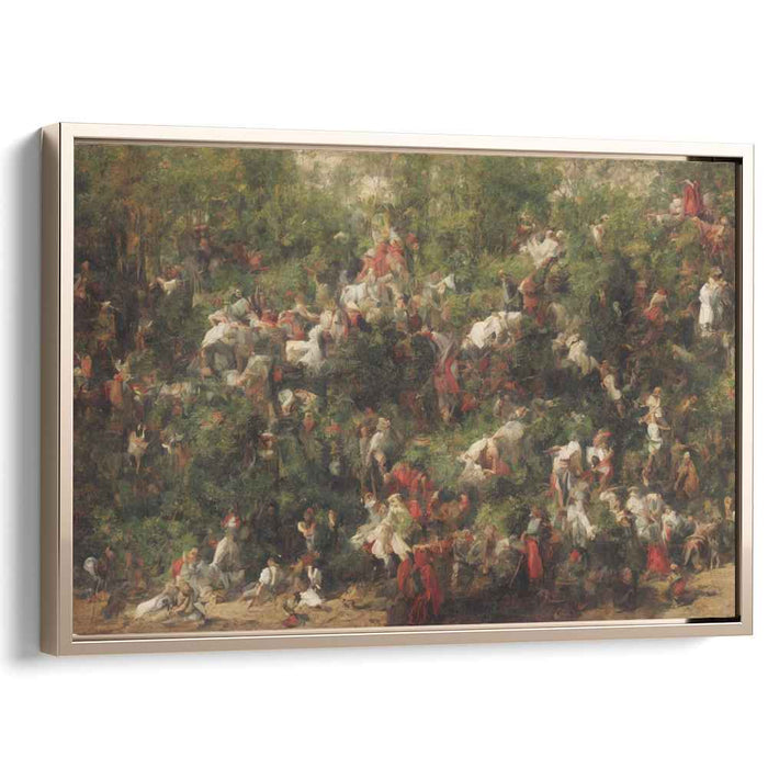 Bustling Verdure: Impressionist Landscape with Figures