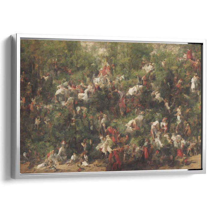 Bustling Verdure: Impressionist Landscape with Figures