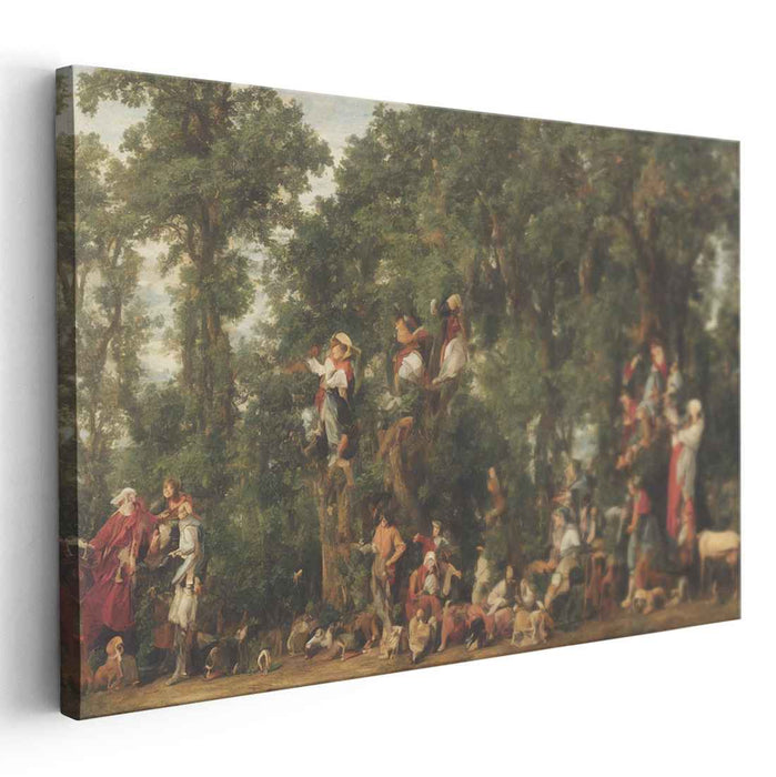 Harvest Revelry in the Enchanted Forest: 18th-Century Pastoral Scene Canvas Art