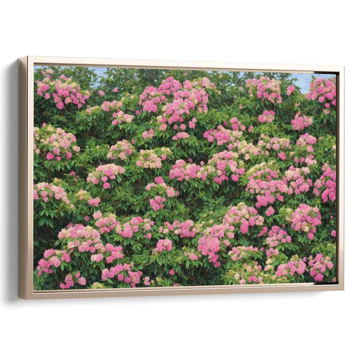 Enchanted Floral Alchemy: Vibrant Pink Hydrangeas in Full Bloom Canvas Art Print