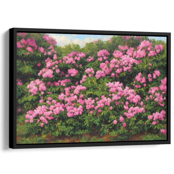 Lively Buds Burst Forth: Vibrant Rhododendrons in Bloom Canvas Art Print