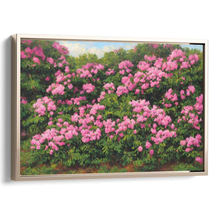 Lively Buds Burst Forth: Vibrant Rhododendrons in Bloom Canvas Art Print