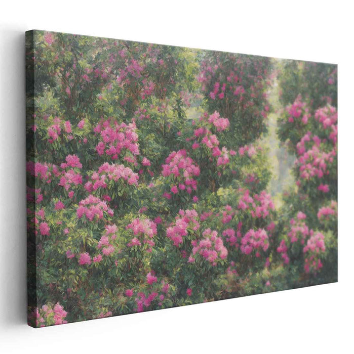 Enchanted Floral Reverie: Lush Rhododendron Blossoms Canvas Art