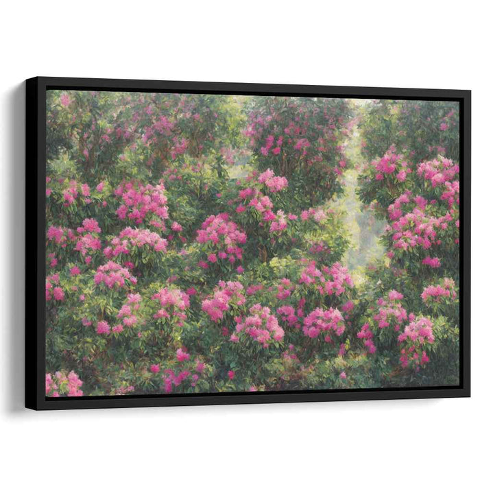 Enchanted Floral Reverie: Lush Rhododendron Blossoms Canvas Art