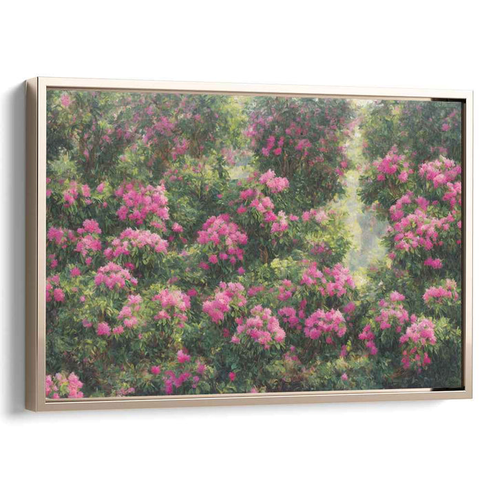 Enchanted Floral Reverie: Lush Rhododendron Blossoms Canvas Art