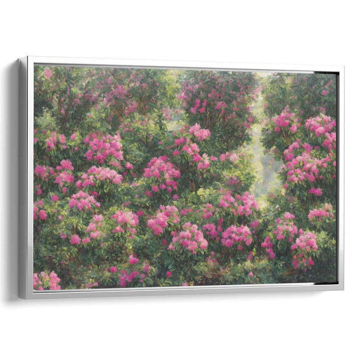 Enchanted Floral Reverie: Lush Rhododendron Blossoms Canvas Art