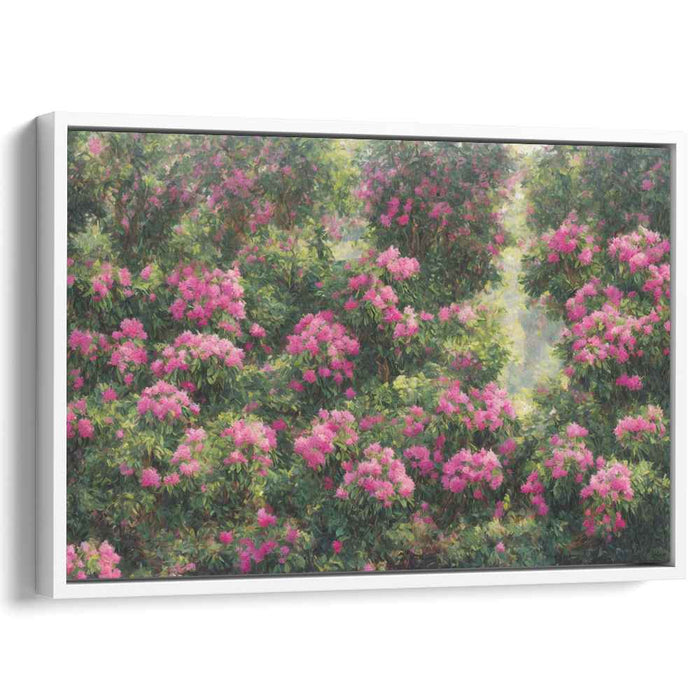 Enchanted Floral Reverie: Lush Rhododendron Blossoms Canvas Art