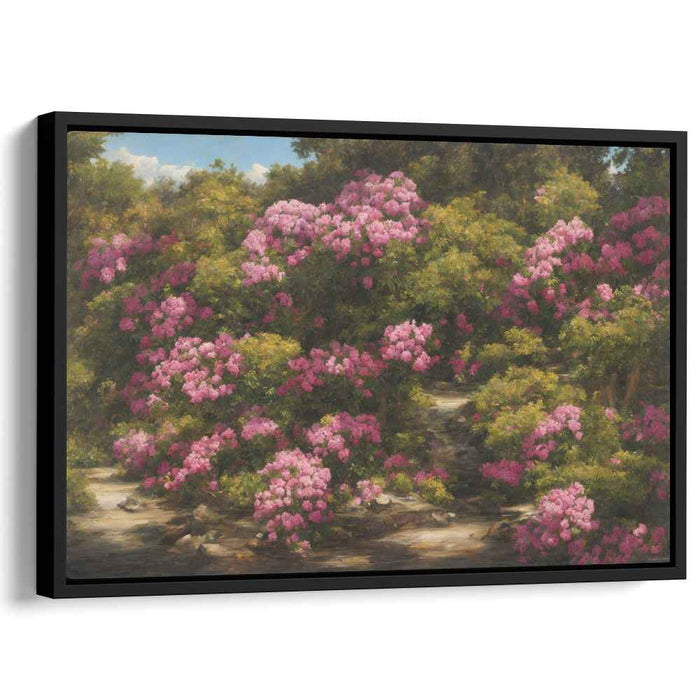 Floral Enchantment Whispers: Lush Rhododendron Blossoms Canvas Art Print