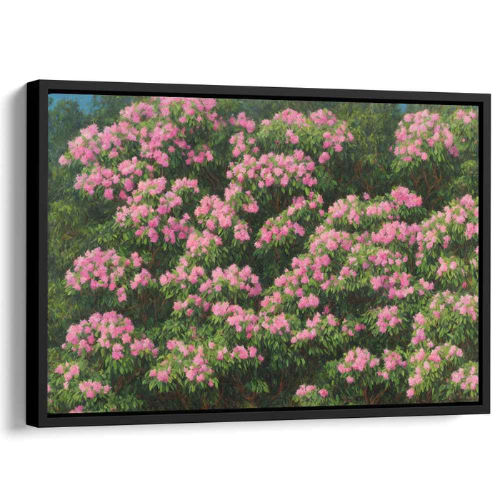 Blossoming Blush Tree: Lush Pink Flowering Tree Canvas Art Print