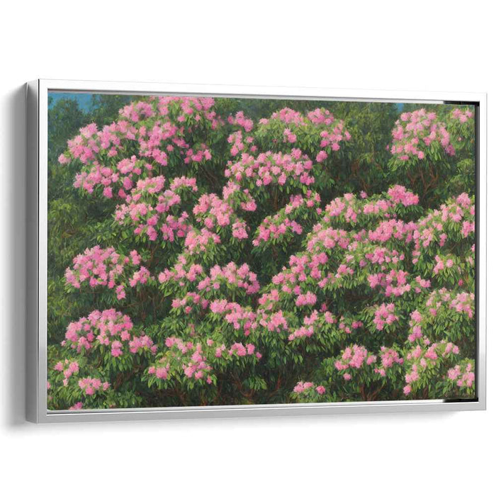 Blossoming Blush Tree: Lush Pink Flowering Tree Canvas Art Print
