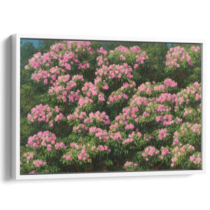 Blossoming Blush Tree: Lush Pink Flowering Tree Canvas Art Print