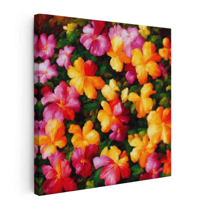 Enchanted Floral Harmony: Lush Garden Symphony Canvas Art Print