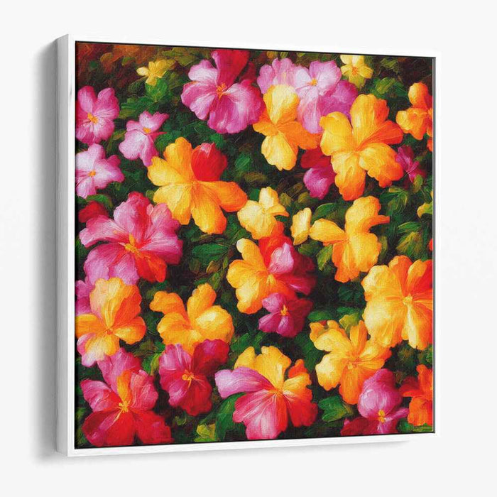 Enchanted Floral Harmony: Lush Garden Symphony Canvas Art Print