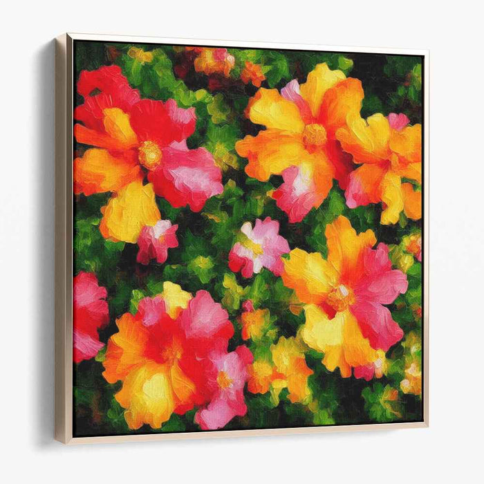 Blossom Whispers in Ether: Impressionistic Floral Canvas Art Print