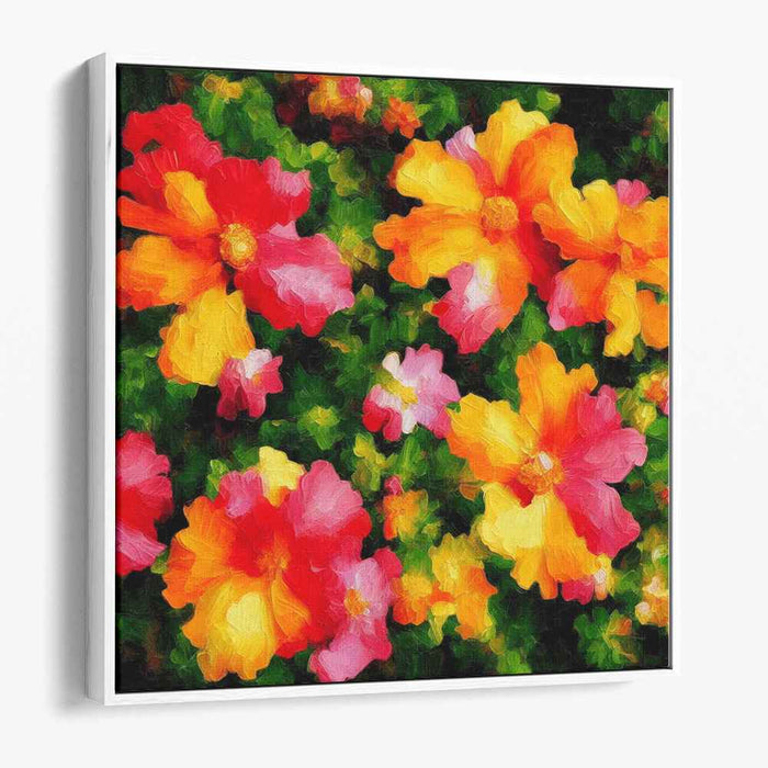 Blossom Whispers in Ether: Impressionistic Floral Canvas Art Print