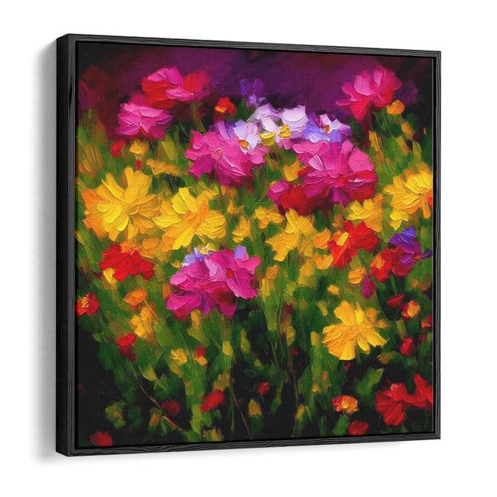 Fleurs Enchantées Mélodieuses: Colorful Floral Garden Impressionist Canvas Art Print