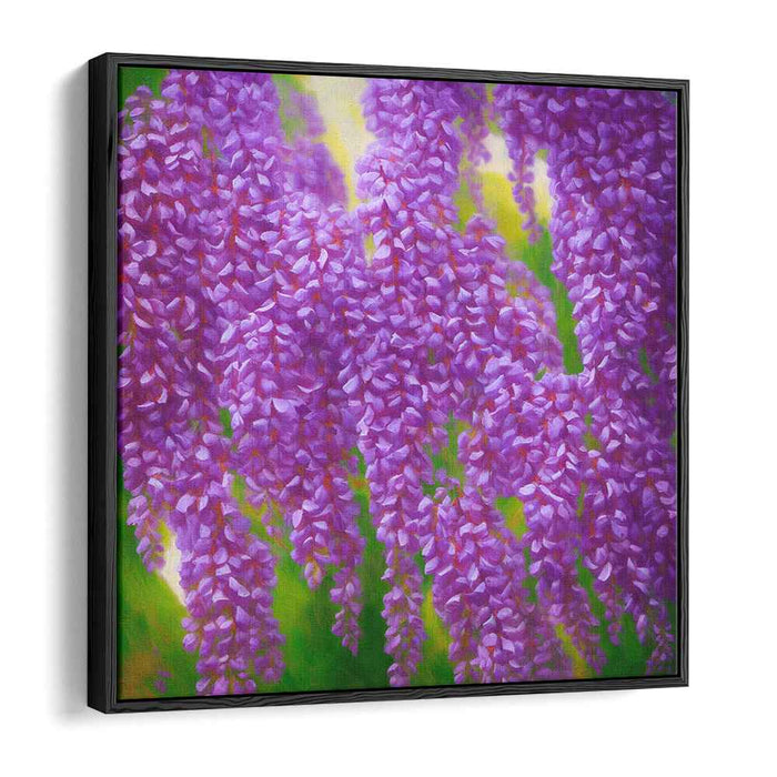 Fragrant Vineyard Whispers: Impressionist Wisteria Blossoms Canvas Art Print