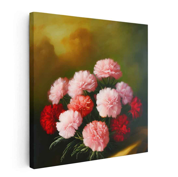 Rose Petal Serenade: Romantic Peony Bouquet Canvas Art Print