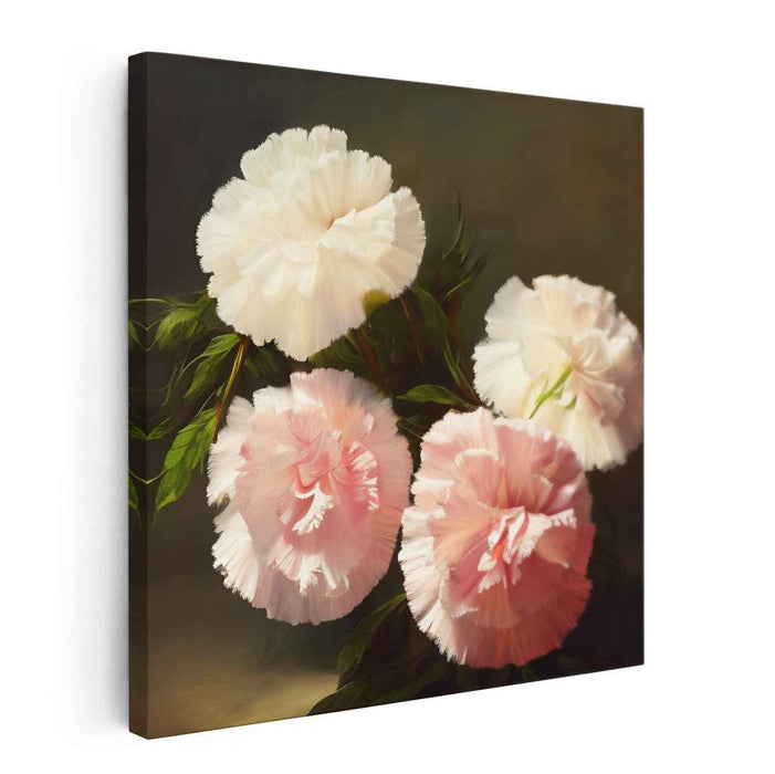 Petals of Affection: Romantic Realist Pink Peony Canvas Art Print