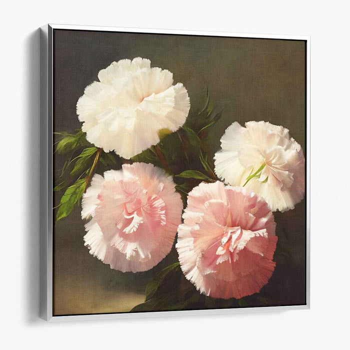 Petals of Affection: Romantic Realist Pink Peony Canvas Art Print