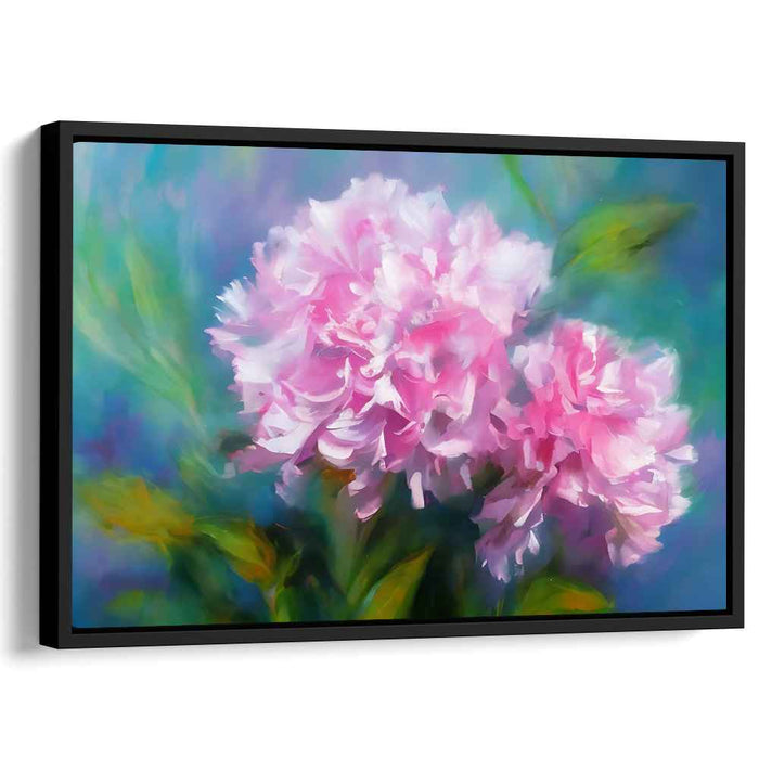 Blushing Petal Impressions: Impressionist Pink Peony Canvas Art Print