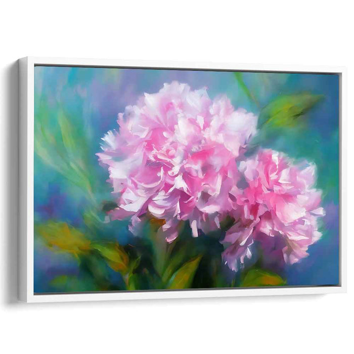 Blushing Petal Impressions: Impressionist Pink Peony Canvas Art Print