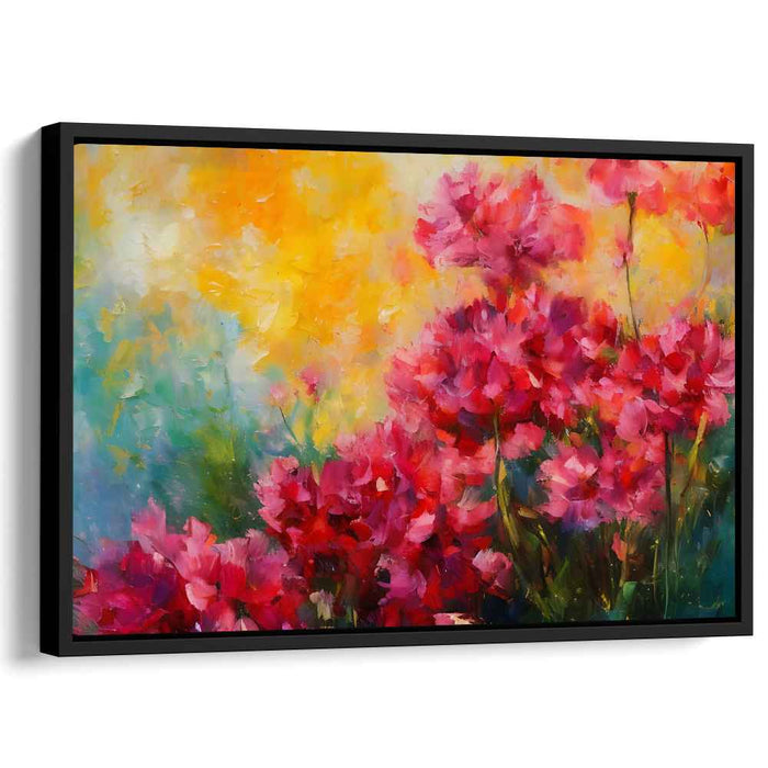 Floral Tapestry Whirlwind: Vibrant Impressionist Floral Canvas Art Print