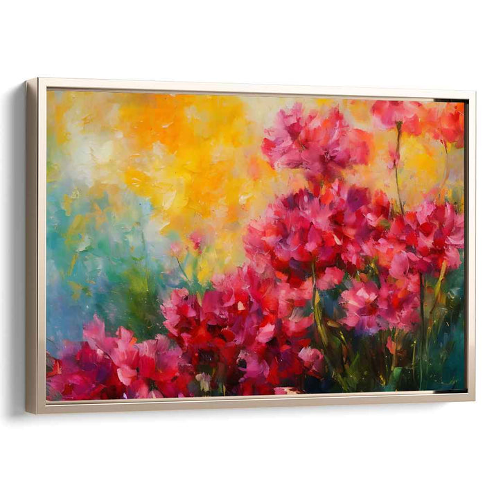 Floral Tapestry Whirlwind: Vibrant Impressionist Floral Canvas Art Print
