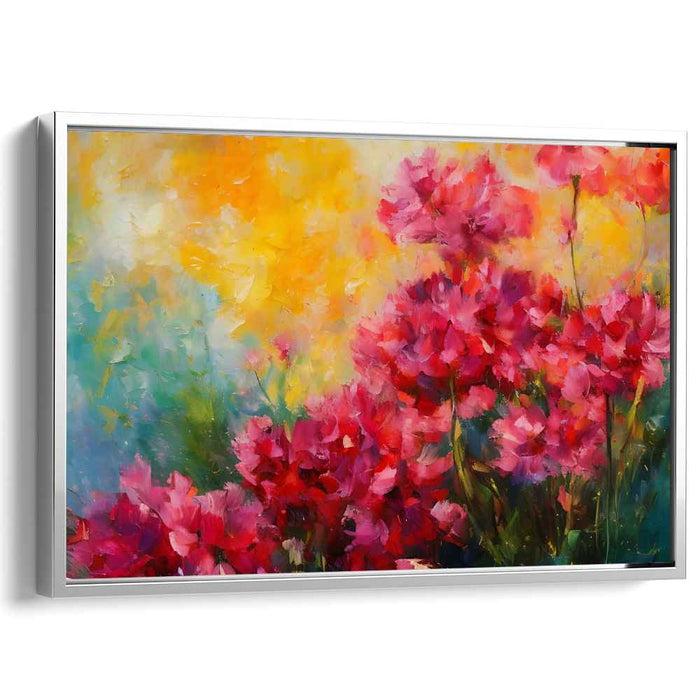 Floral Tapestry Whirlwind: Vibrant Impressionist Floral Canvas Art Print