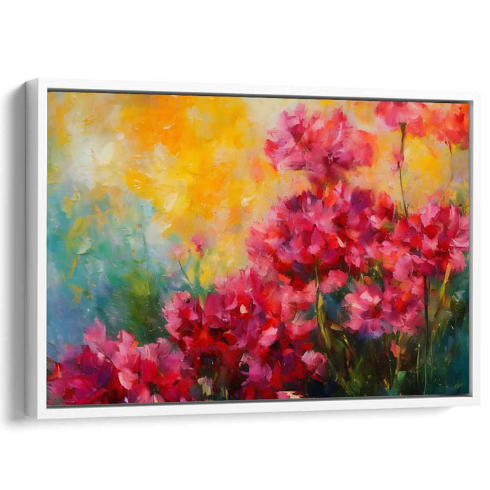 Floral Tapestry Whirlwind: Vibrant Impressionist Floral Canvas Art Print