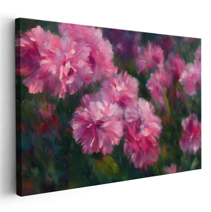 Blossom Whispers Mosaic Dance: Vivid Floral Impressionist Canvas Art