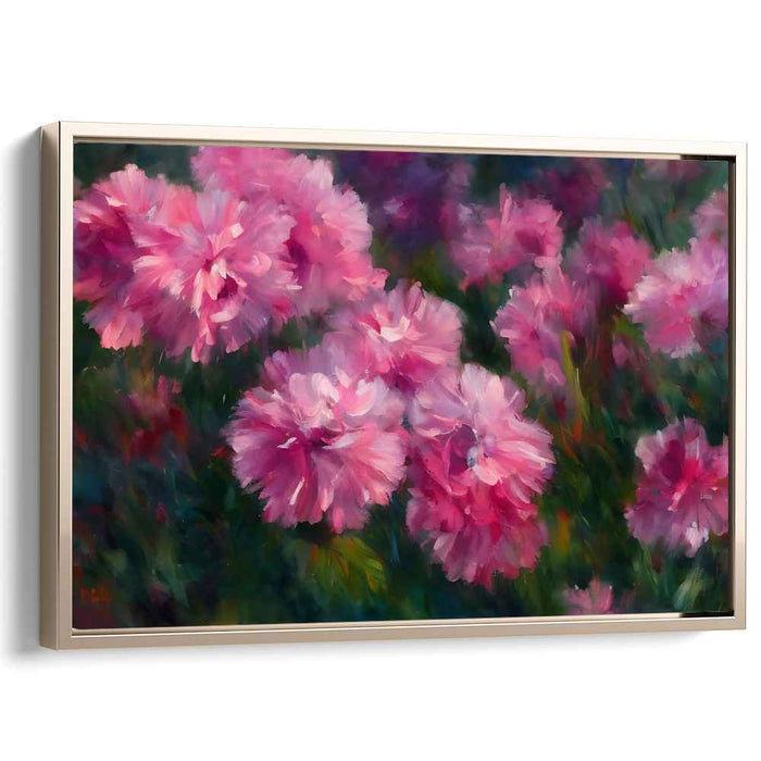 Blossom Whispers Mosaic Dance: Vivid Floral Impressionist Canvas Art