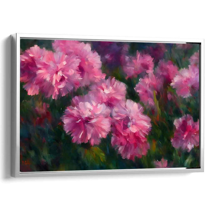 Blossom Whispers Mosaic Dance: Vivid Floral Impressionist Canvas Art