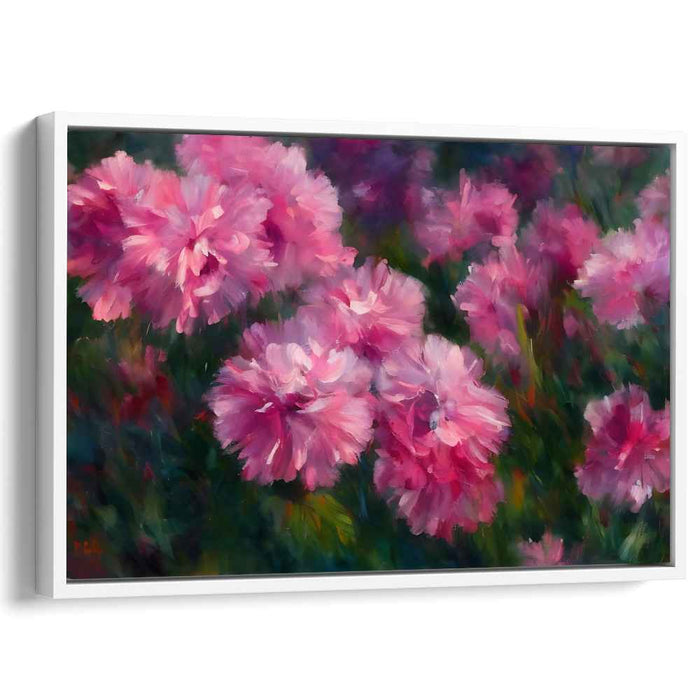 Blossom Whispers Mosaic Dance: Vivid Floral Impressionist Canvas Art
