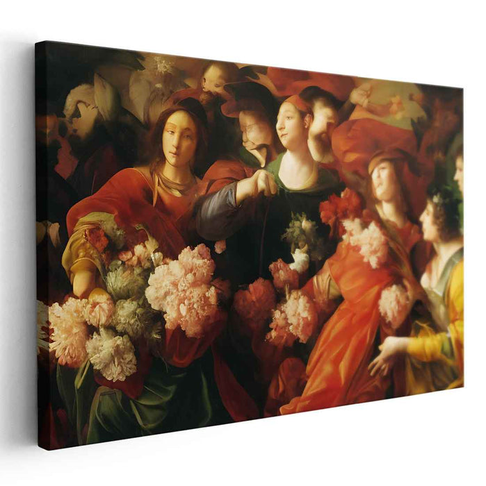 Opulent Grace: Baroque Floral Elegance Canvas Art Print