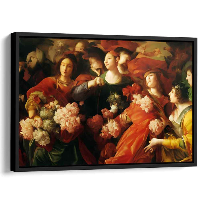 Opulent Grace: Baroque Floral Elegance Canvas Art Print