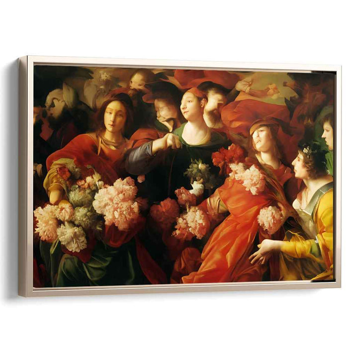 Opulent Grace: Baroque Floral Elegance Canvas Art Print