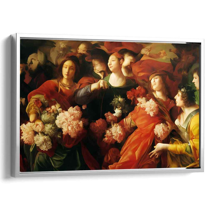 Opulent Grace: Baroque Floral Elegance Canvas Art Print