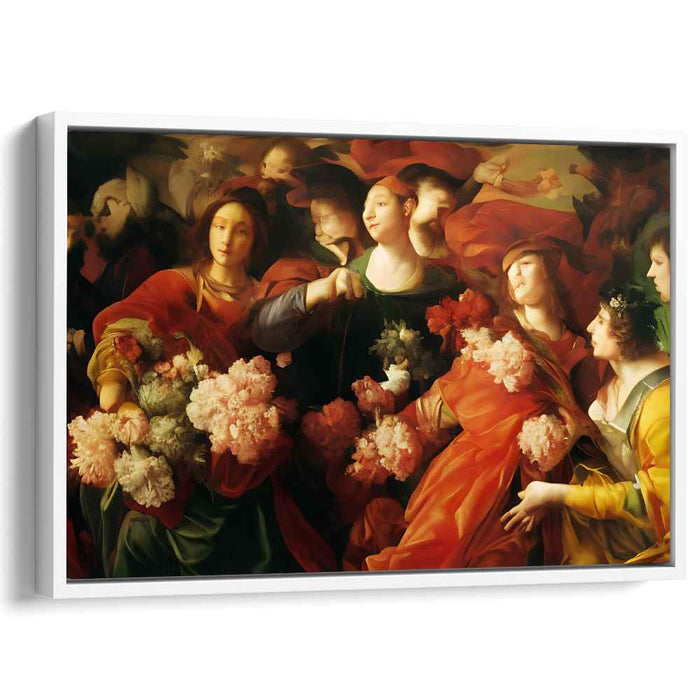 Opulent Grace: Baroque Floral Elegance Canvas Art Print