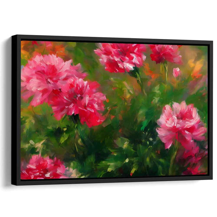 Surreal Petal Symphony: Vibrant Impressionist Pink Flower Canvas Art Print