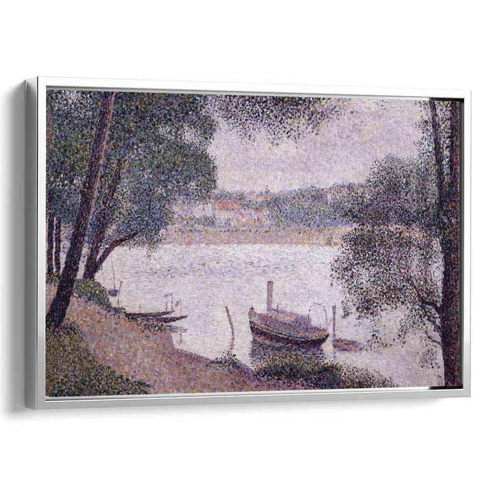 River Landscape with a boat (1884) by Georges Seurat